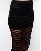 Asos Pencil Skirt In Sheer Stripe - Lyst