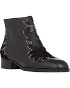 See By Chloé Studded Western Ankle Boots - Lyst