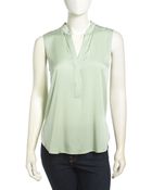 Vince Sleeveless Caftan Chiffon Top - Lyst