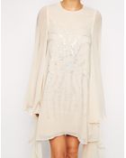 Rare Opulence Embellished Drape Sleeve Dress - Lyst