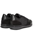 Valentino Studded Suede And Leather Sneakers - Lyst