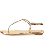 Prada Metallic Flat Thong Sandal - Lyst