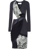 Prabal Gurung Paneled Jacquard, Crepe, Satin And Chiffon Dress - Lyst