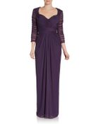 Adrianna Papell Pleated & Shirred Gown - Lyst