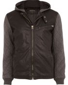 River Island Black Quilted Sleeve Bomber Jacket - Lyst