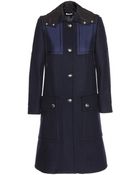 Miu Miu Wool Coat With Shell Detail - Lyst