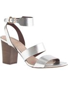 J.Crew Aubrey Mirror Metallic Midheel Sandals - Lyst