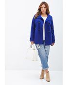 Forever 21 High-Neck Pea Coat - Lyst