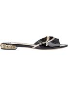 Miu Miu Embellished-Heel Slides - Lyst