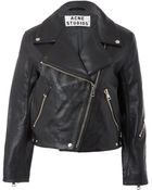 Acne Studios Rita Boxy Leather Biker Jacket - Lyst