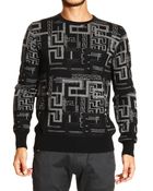 Versace Sweater Crewneck Greca Jaquard - Lyst