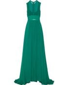 Elie Saab Stretch Silk-Blend Chiffon Gown - Lyst
