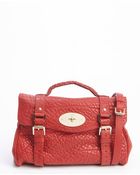 Mulberry Poppy Red Pebbled Leather 'Alexa' Satchel Bag - Lyst
