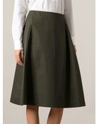 Sofie D'hoore Side Pleated Midi Skirt - Lyst