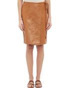 Tomas Maier Leather Wrap Skirt - Lyst