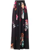 Honor Rose-Print Pleated Maxi Skirt - Lyst