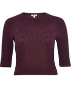 River Island Purple Marl Ribbed Crop Top - Lyst