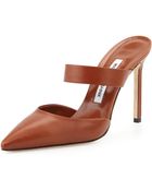Manolo Blahnik Trovina Leather Point-Toe Mule - Lyst