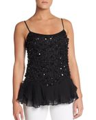 RED Valentino Embellished Flounce-Hem Top - Lyst