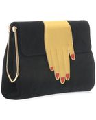 Charlotte Olympia The Hand Bag Suede Clutch - Lyst
