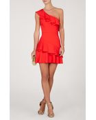 BCBGMAXAZRIA Dress - Calinda One Shoulder Ruffle - Lyst