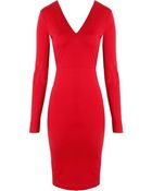 Alice + Olivia Fiona Long Sleeve V Neck Dress - Lyst