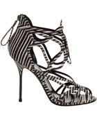Pierre Hardy Snake Stripe Cage Sandal - Lyst