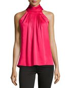 Michael Kors High-Neck Charmeuse Halter Top - Lyst