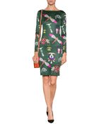 Mary Katrantzou Silk Satin Sheath Dress - Lyst