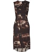 Victor Alfaro Printed Stretch-Cady Dress - Lyst