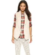 June Knit Fur Vest - Putty - Lyst