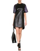 3.1 Phillip Lim Leather Baseball Dress With Contrast Sleeves - Lyst