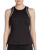 Helmut Lang Snake-Embossed Leather Trimmed Top - Lyst