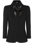 Alexander McQueen Bow-Embellished Wool-Crepe Jacket - Lyst