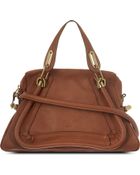 Chloé Paraty Medium Leather Shoulder Bag Speculooos Tan - Lyst