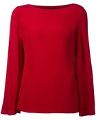 Ralph Lauren Black Label Cape Blouse - Lyst
