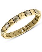 Michael Kors Gold Tone And Glitz Pyramid Link Bracelet - Lyst