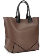 Givenchy Beige Leather Geometric Paneled Top Handle Tote - Lyst