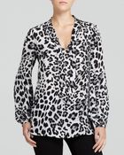 MICHAEL Michael Kors Snow Leopard Print Blouse - Lyst