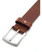Tommy Hilfiger Denton Cognac Leather Belt - Lyst