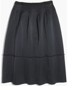 Madewell Satin Pleated Midi Skirt - Lyst