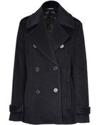 Maison Martin Margiela Wool-Silk-Aplaca Pea Coat - Lyst