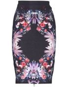 Givenchy Floral-Print Crepe Skirt - Lyst