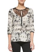 Nanette Lepore Blackmail Floralprint Silk Blouse - Lyst