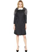 Nina Ricci Virgin Wool And Fox Fur Coat - Lyst