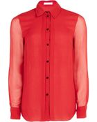 Matthew Williamson Winter Silk Georgette Pleat Front Shirt - Lyst