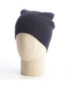 Vince Camuto Navy Blazer Chevron Knit Slouchy Beanie - Lyst
