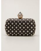 Alexander McQueen Skull Studded Box Clutch - Lyst