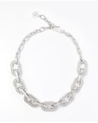 Ann Taylor Modern Classic Pave Link Necklace - Lyst