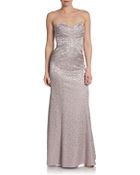David Meister Strapless Animal Jacquard Gown - Lyst